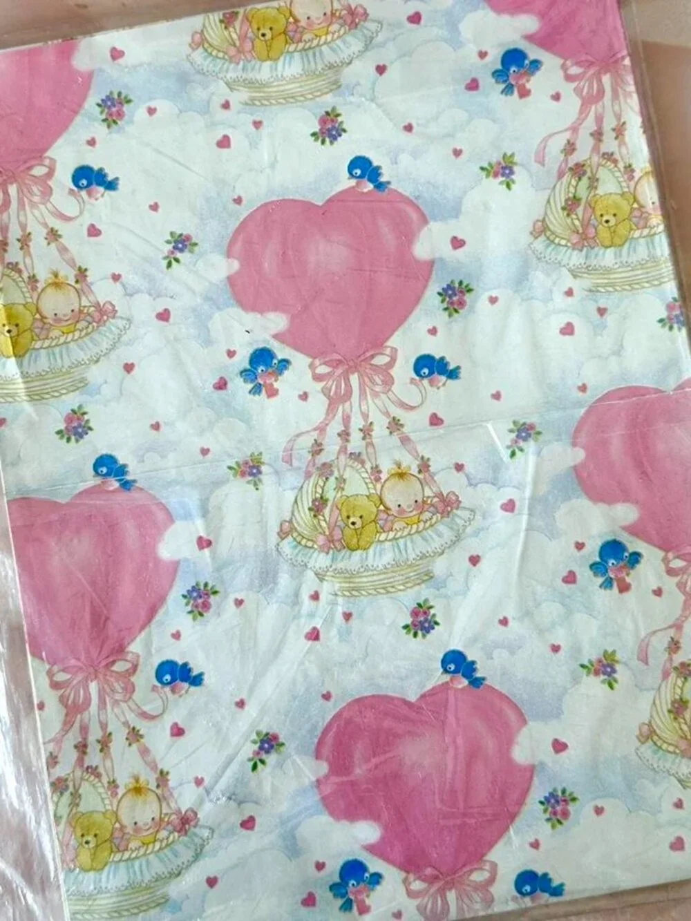 Vintage Baby Shower / New Baby Gift Wrap, Wrapping Paper - Newborn Baby Present